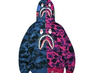 Bape Hoodie Shark Camo Zip-Up – Streetwear Icon in Every Detail